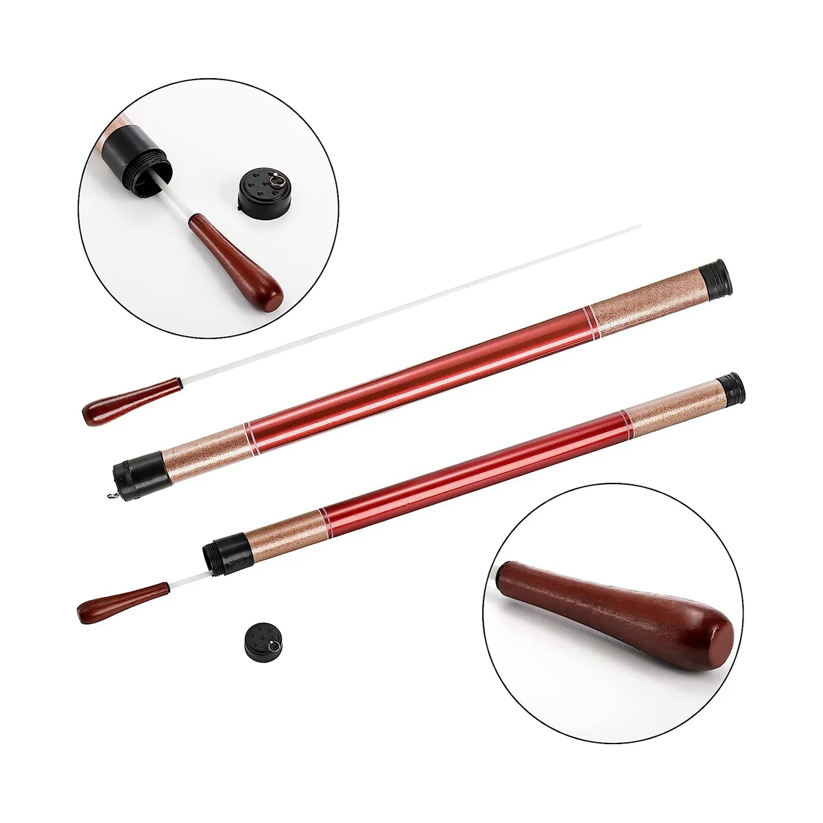 Музыкальная палочка с ручкой из розового дерева, Дирижерские палочки с футляром для хорового симфонического концерта, 2 упаковки