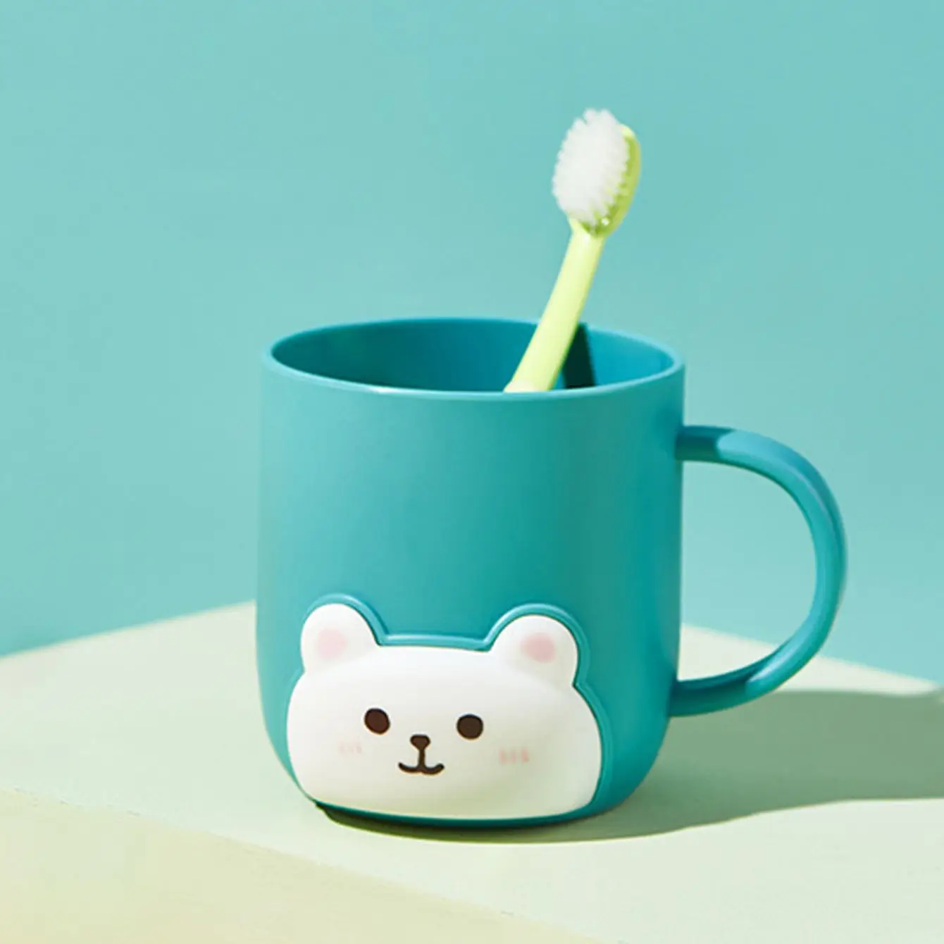 1 шт.-Чашка для воды Bear, утолщающая чашку для полоскания в ванной, с ручкой, чашка для чистки зубов и мытья посуды в студенческом общежитии-случайный цвет