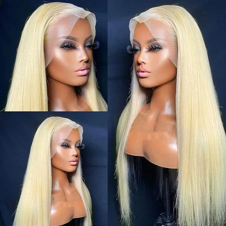 613 Светлые парики из человеческих волос на кружеве спереди 4x4 Парик с закрытием 13x4 Прямой HD фронтальный парик длиной 30 дюймов, предварительно выщипанный для чернокожих женщин