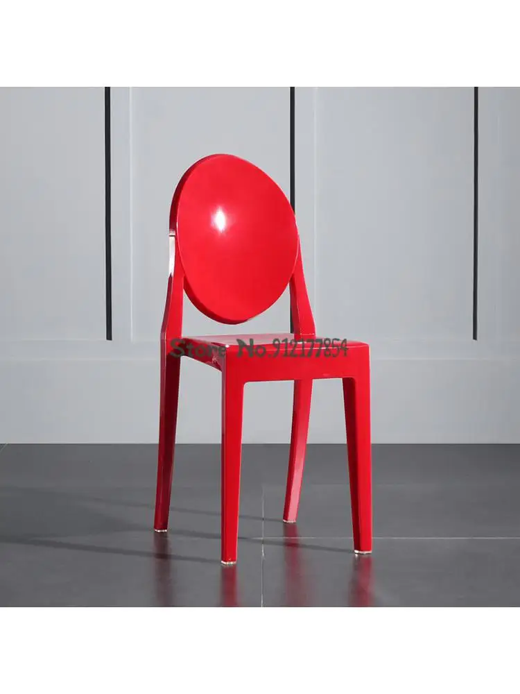 Скандинавский прозрачный стул с сеткой, Красный Ресторанный акриловый хрустальный стул, Креативный обеденный стул Devil, пластиковый стул для домашней косметики