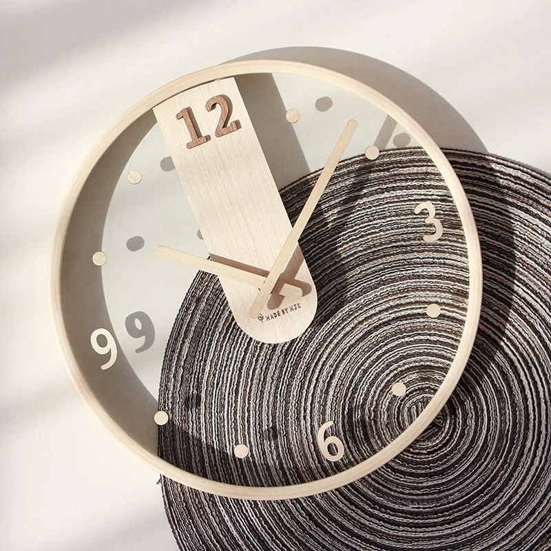 Минималистичные настенные часы украшение гостиной креативные прозрачные часы простые японские модные ультра-тихие часы ins