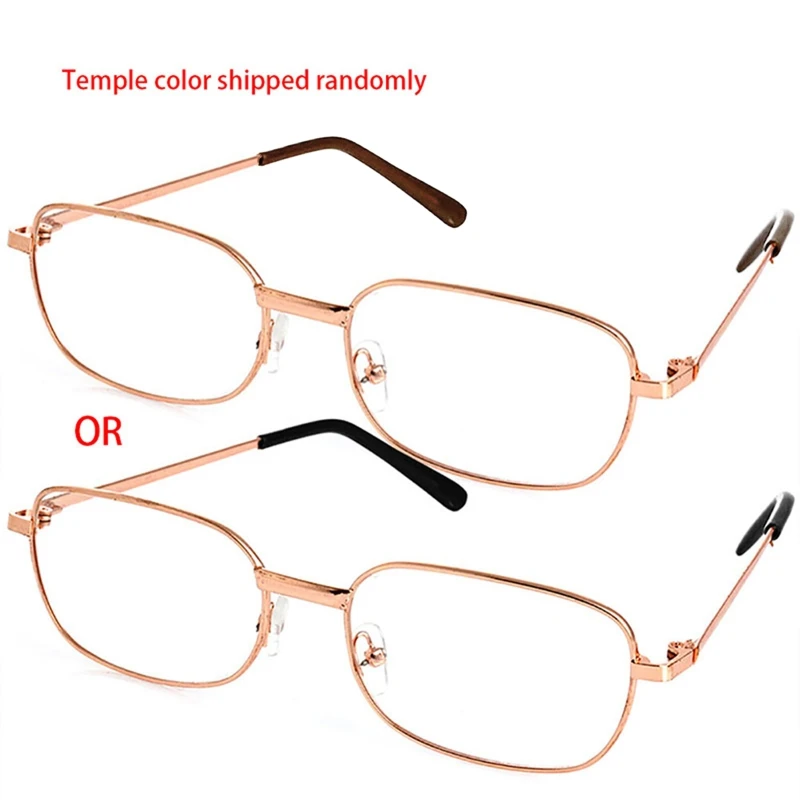 Металлические полнокадровые очки для чтения с линзами из твердой смолы + 1,00 ~ 4,00 +