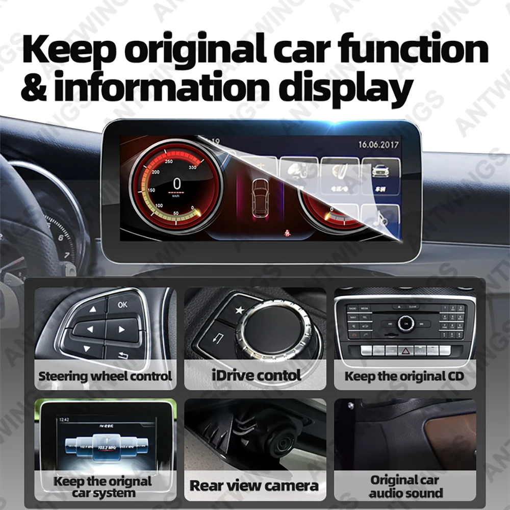 ANTWINS 10,25 дюймов Мультимедийный Автомобильный Радиоприемник automotiva Benz Автомобильные аксессуары Стереоплеер для Benz SLK Class 2013-2015 NTG4.5 Carplay