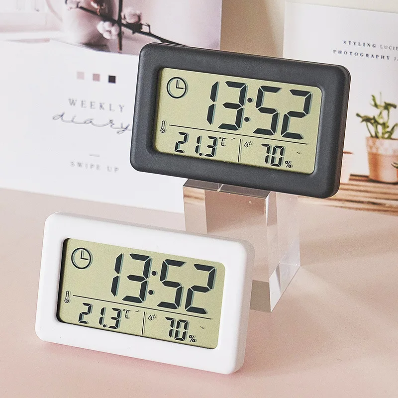 Цифровые часы, термометр, гигрометр, светодиодный электронный монитор влажности в помещении, настольные часы для дома