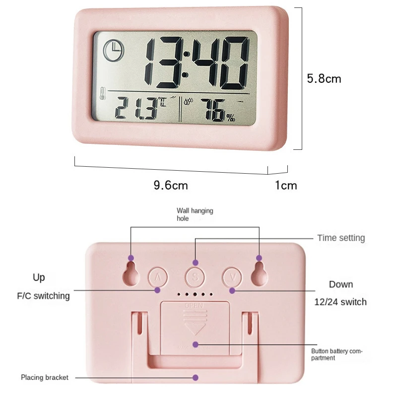 Цифровые часы, термометр, гигрометр, светодиодный электронный монитор влажности в помещении, настольные часы для дома