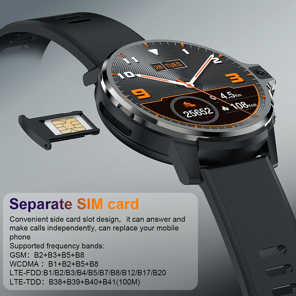 LEMFO LEMP Смарт-часы мужские 4G LTE GPS Wifi Система Android с большой батареей емкостью 1050 мАч, медиаплеер, пульсометр, умные часы