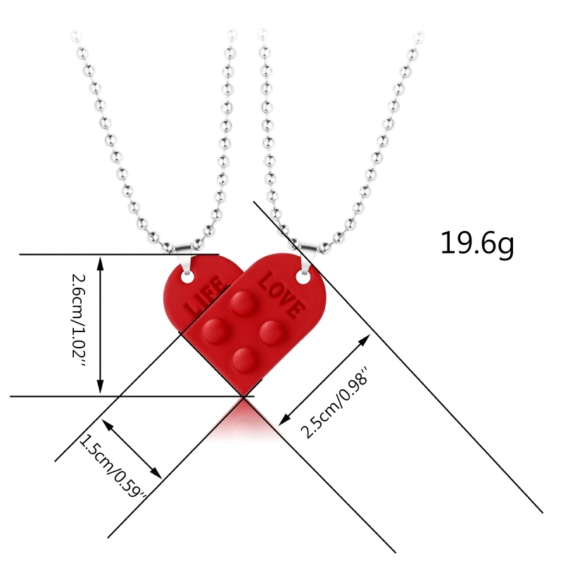 Ожерелье-талисман в виде кирпичного сердца для творчества Ожерелье с подвеской в виде кирпичного сердца Набор подвесок в тон Ко Дню Святого Валентина