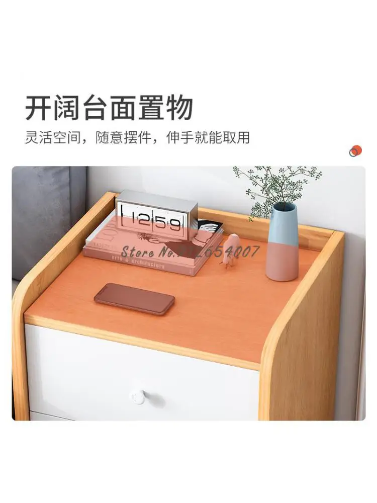 Прикроватный столик из массива дерева, простой современный шкаф для спальни, многофункциональный простой шкаф для хранения, мини-маленькая прикроватная тумбочка