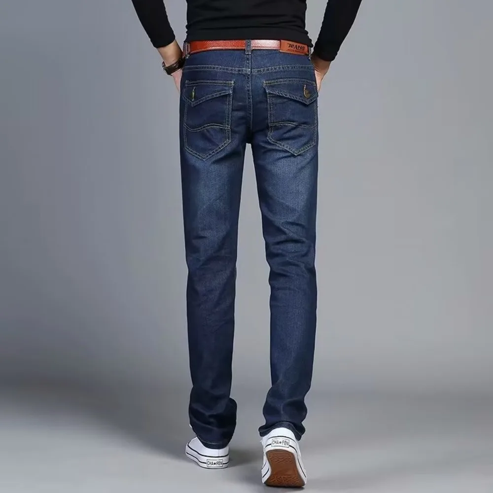 Мужские джинсы Blue Stretch Slim Fit Fashion Desinger DenimMen Брюки Повседневные Уличные Брюки Джинсы Для Мужчин Одежда мужская одежда