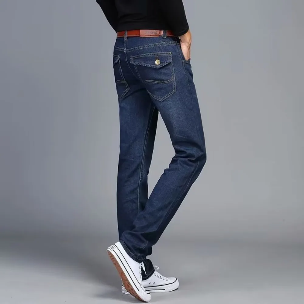 Мужские джинсы Blue Stretch Slim Fit Fashion Desinger DenimMen Брюки Повседневные Уличные Брюки Джинсы Для Мужчин Одежда мужская одежда