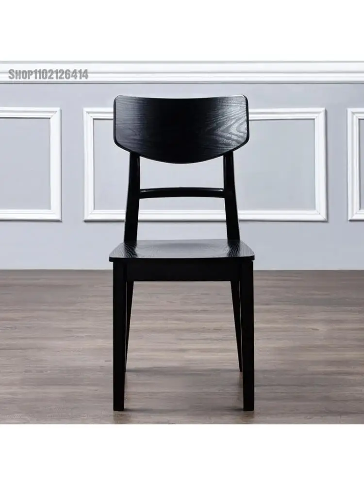 Черный обеденный стул Скандинавский современный минималистский домашний обеденный стол со спинкой легкий роскошный стул для отдыха в маленькой квартире все твердое