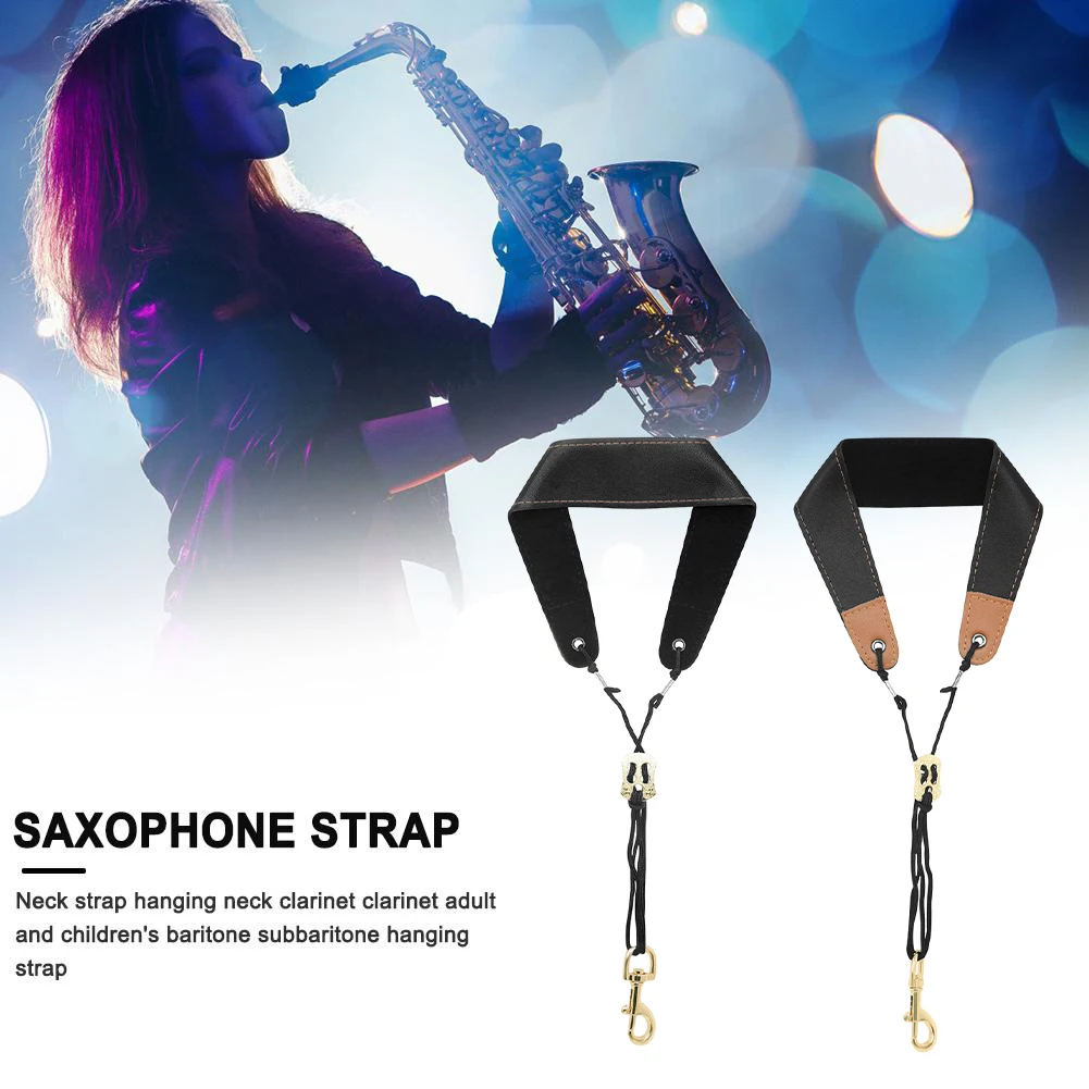 Шейный ремень для альт-саксофона Защищает шею, мягкий шейный ремень регулируется металлическим крючком, удобные аксессуары для музыкальных инструментов