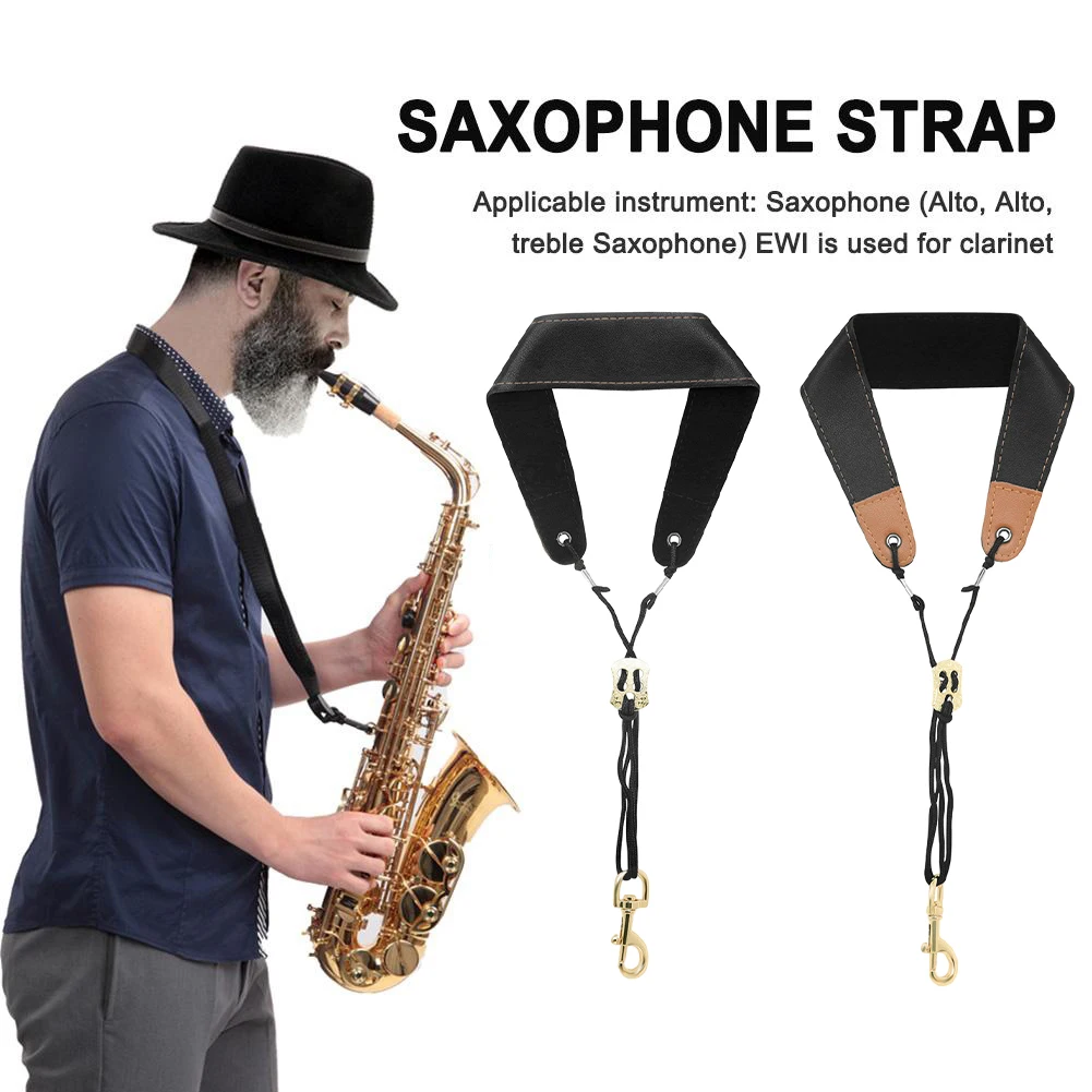 Шейный ремень для альт-саксофона Защищает шею, мягкий шейный ремень регулируется металлическим крючком, удобные аксессуары для музыкальных инструментов