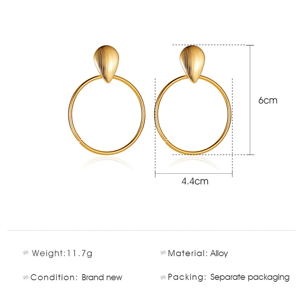Геометрические круглые серьги-подвески для женщин и девочек, новый дизайн, геометрический металлический круг, женские серьги, ювелирные аксессуары, подарок 2023 года