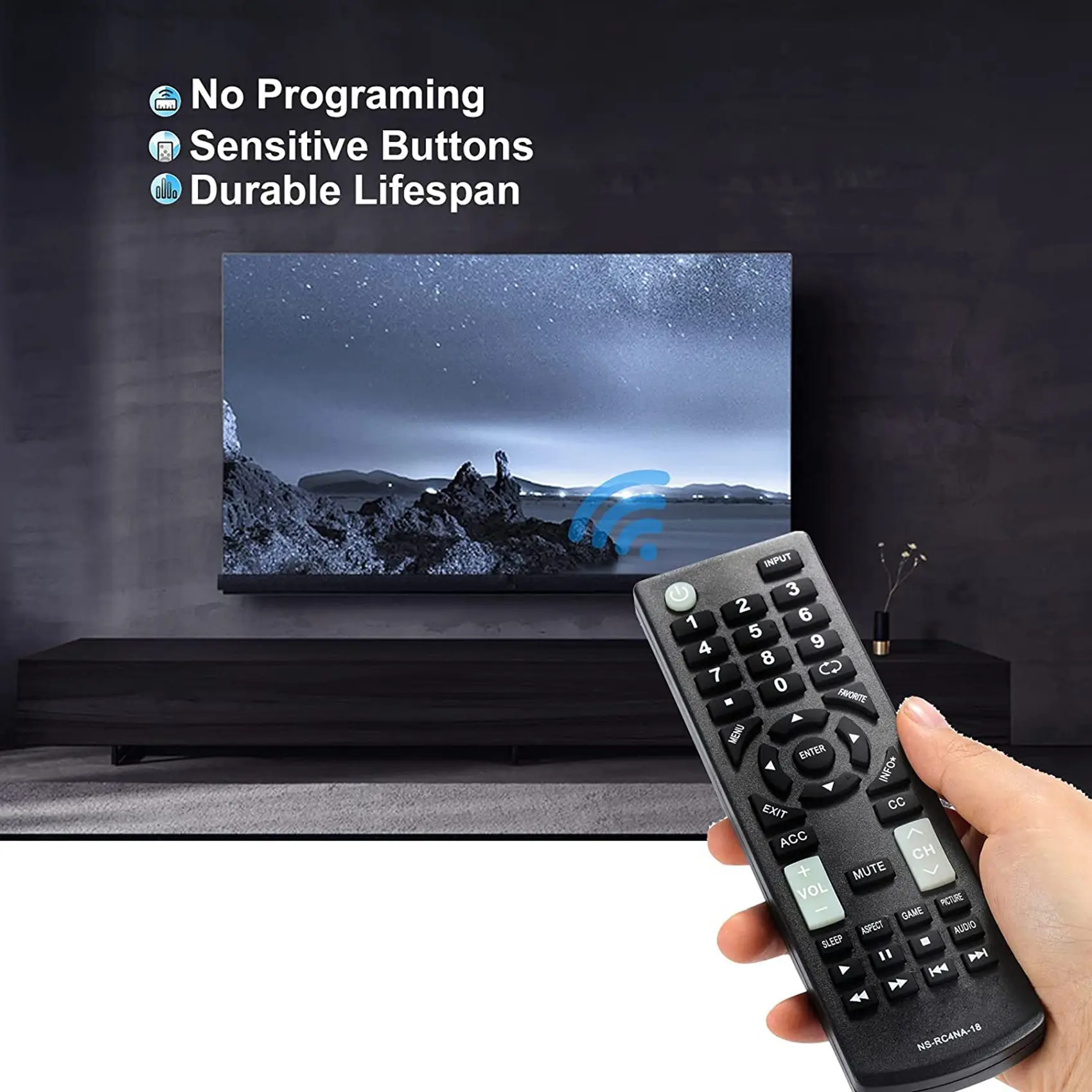 Универсальная замена пульта дистанционного управления, подходящая для всех телевизоров Insignia LED-LCD HDTV NS-RC4NA-18 NS-32D311NA17