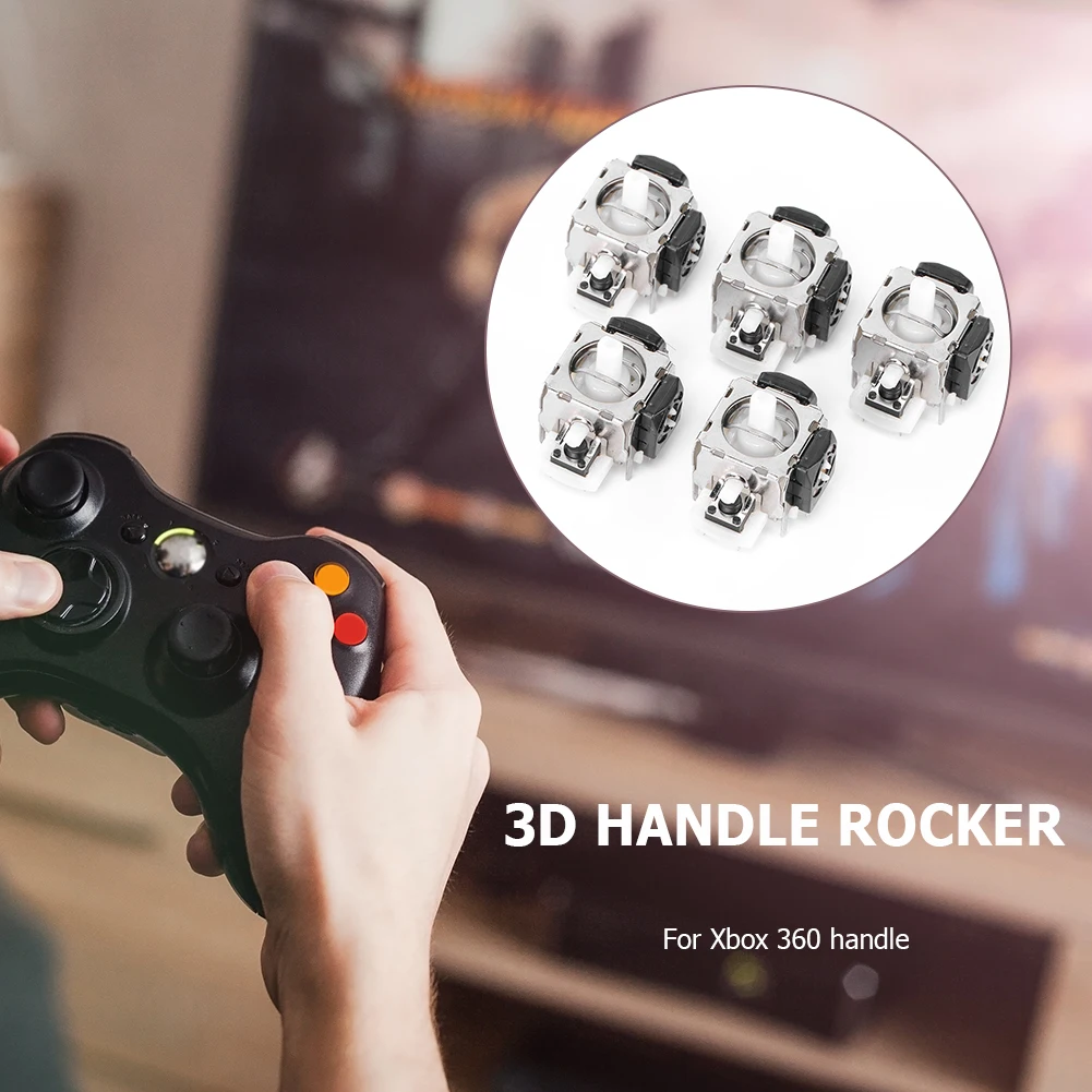 5шт 3D Аналоговый модуль джойстика, Запасные Части и Аксессуары, Замена аналогового джойстика для большого пальца для игрового контроллера Xbox 360