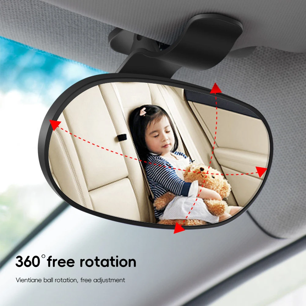 Детское Зеркало заднего вида для малышей, Универсальный Мини-монитор безопасности, Регулируемый Поворот на 360 Градусов, 2 в 1, Авто Орнамент, Автомобильные Аксессуары