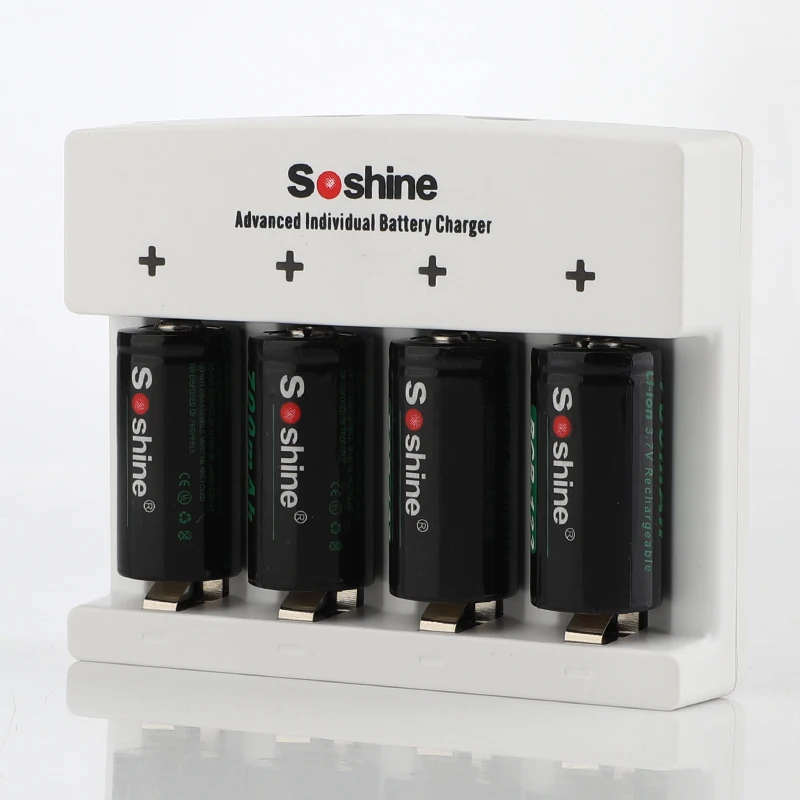 Зарядное устройство Soshine LiFePO4 LiFePO4 RCR123 Smart Batteries Charger для 16340P Литиевых Ni-MH Ni-Cd Щелочных Аккумуляторов