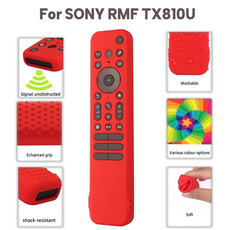Силиконовый чехол с улучшенным захватом для пульта дистанционного управления телевизором Sony RMF TX810U, защитный кожух, защищающий и персонализирующий ваш пульт дистанционного управления