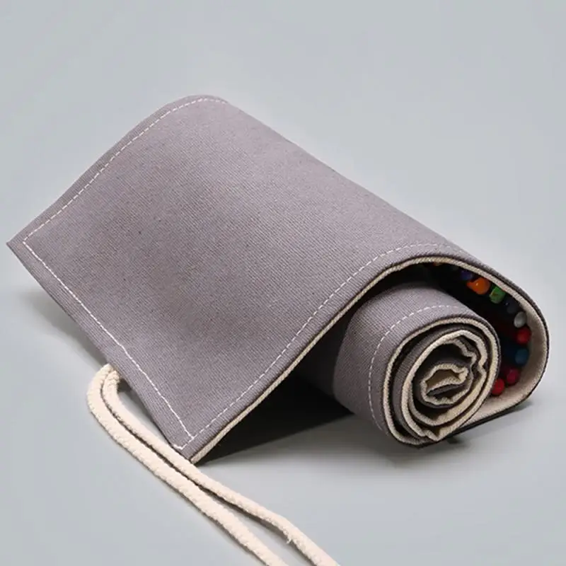12 24 36 48 72-Луночная сумка для рулонных рулонов ручной работы, серый холст, художественная ручка, цвет занавеса, свинцовый эскиз, канцелярская сумка