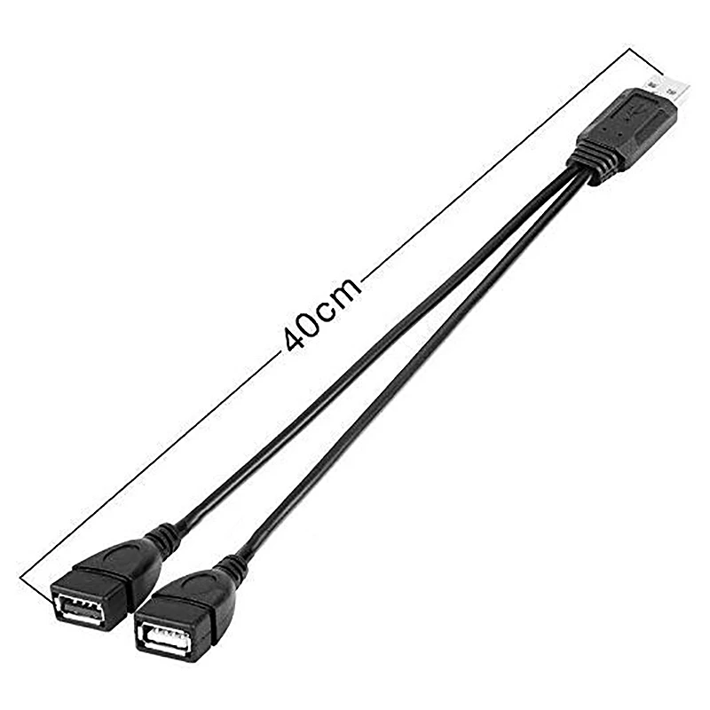 2X USB-кабель-разветвитель, USB 2.0 A для мужчин и двух USB-разъемов, Y кабель-разветвитель для зарядного устройства