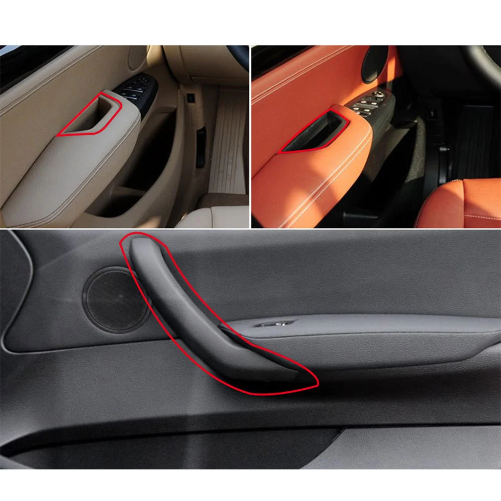 Автомобильная Левая Правая Внутренняя дверная ручка Внутренняя дверная панель Ручка Тяговая накладка для BMW X3 X4 F25 F26 2010-2017