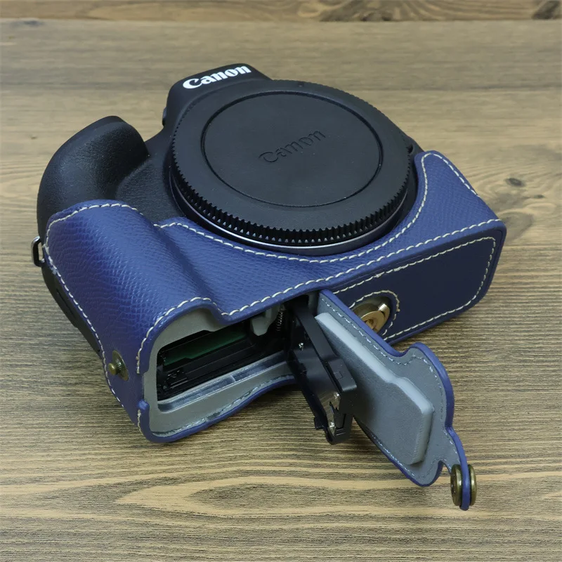 Чехол-сумка из искусственной кожи для Canon Eos R50, сумка для фотоаппарата, защита крайней плоти, половина основания для Canon Eos R50, корпус с ремешком