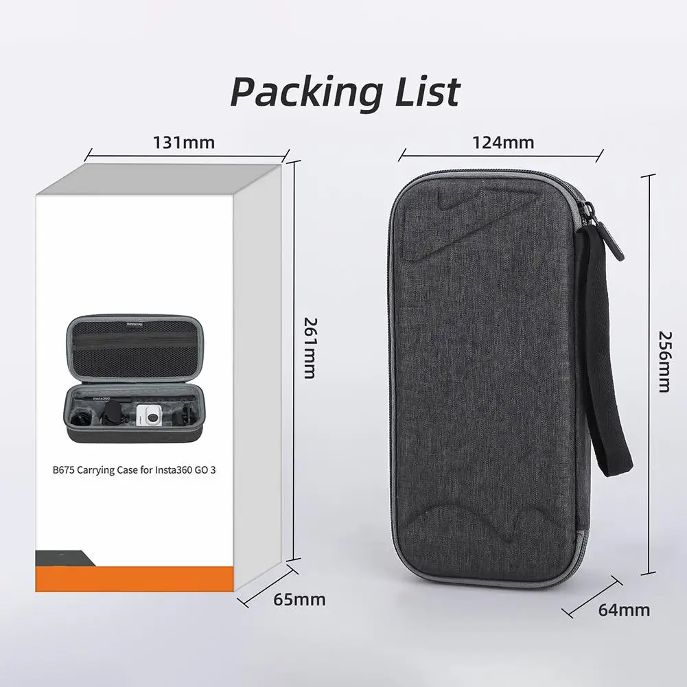 Чехол для переноски, пылезащитный, противоударный, дорожная защитная сумка для хранения, совместимая с аксессуарами для камеры Insta 360 GO 3