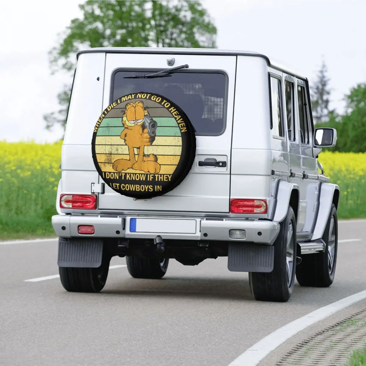 Забавные Кошки Ковбойский Чехол для Запасного Колеса Jeep RV SUV Camper С Рисунком Кота из Комиксов Защитные Чехлы Для Автомобильных Колес 14 