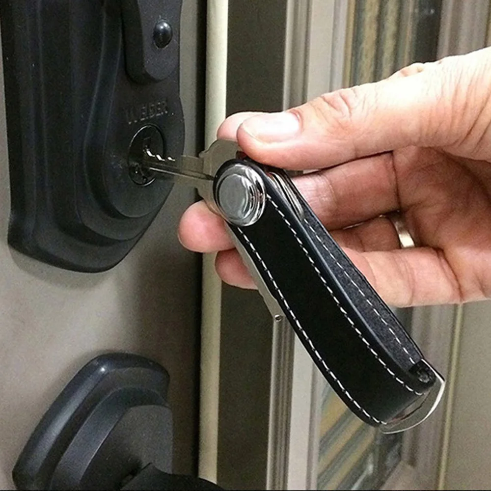 Модный чехол для ключей от автомобиля из искусственной кожи, сумка для ключей, органайзер EDC, ключница, карманный брелок, чехол для ключей, защитный чехол