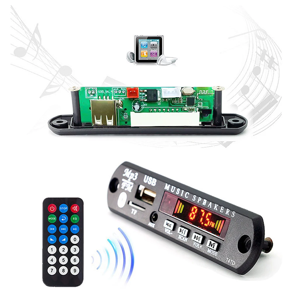Плата декодирования MP3 с цифровым дисплеем, радиоприемник, совместимый с Bluetooth, автомобильный