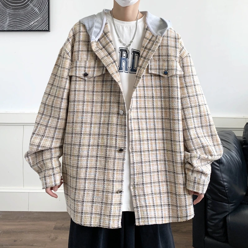 Осенняя куртка с капюшоном в новом стиле, Мужская Свободная модная Женская толстовка с капюшоном из шерстяной ткани, Шерстяное пальто для корейской пары 2023 года, Лидер продаж