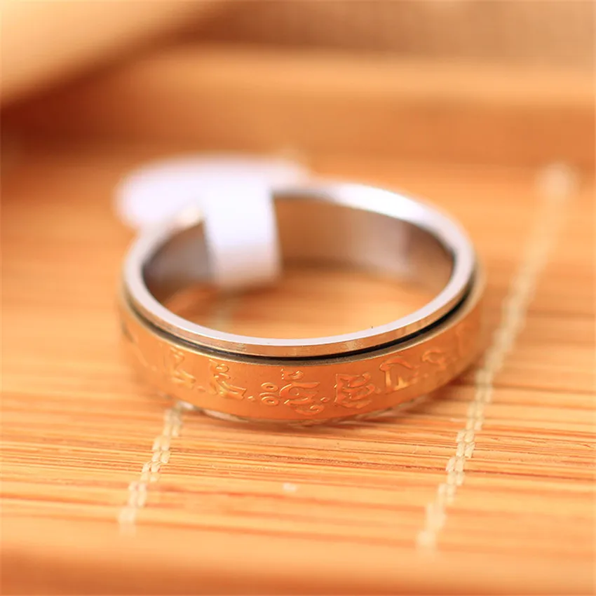 Вращающееся кольцо Mantra для мужчин из титановой стали, tide, ретро властная личность, кольцо на один указательный палец с ювелирными украшениями