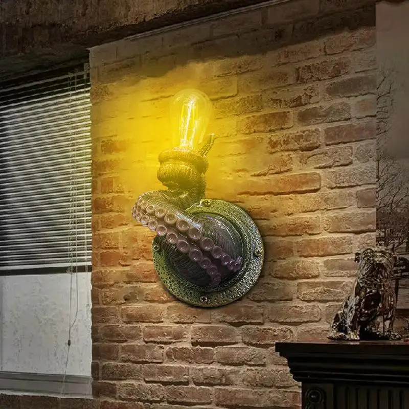 Настенное искусство из смолы Коготь осьминога Настенное искусство со светлыми украшениями Дома с привидениями Прочная веранда Гостиная Патио Декоративное настенное искусство