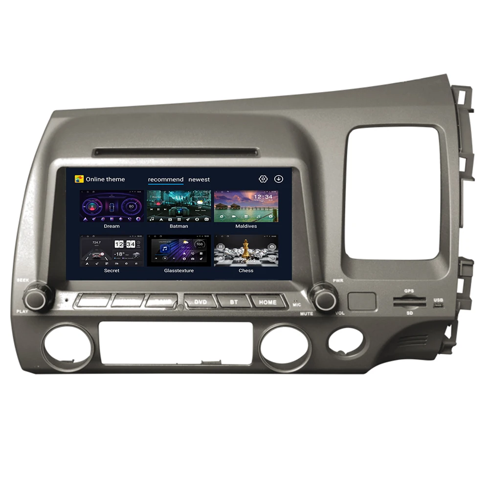 Автомобильный Радиоприемник Android 12 для Honda Civic RHD 2005-2012 Мультимедийный Плеер 2 Din С Правосторонним Приводом Навигация GPS Carplay DVD Камера