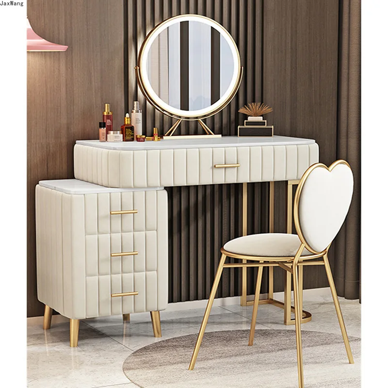 Туалетный столик Nordicolden, туалетный столик для спальни, Салон красоты из кованого железа с выдвижным ящиком, комбинация столика для макияжа и стула