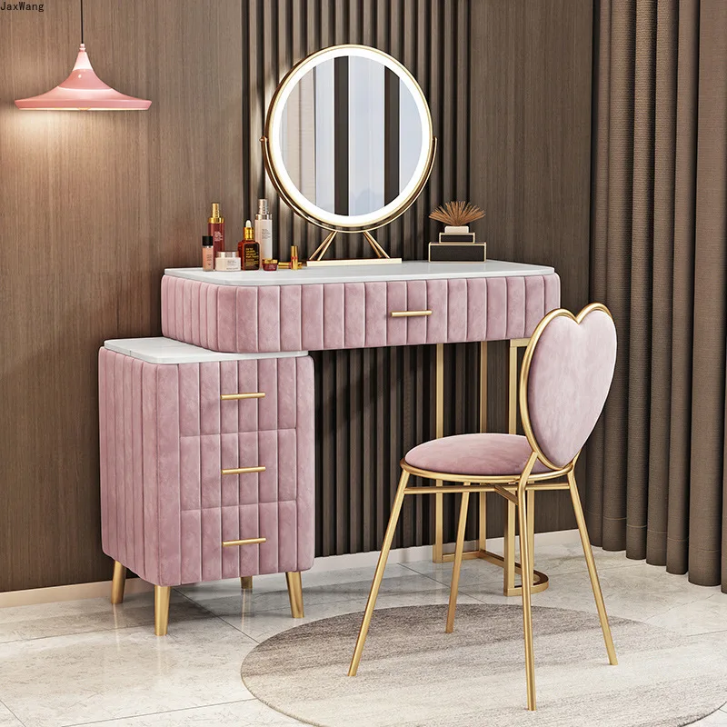 Туалетный столик Nordicolden, туалетный столик для спальни, Салон красоты из кованого железа с выдвижным ящиком, комбинация столика для макияжа и стула