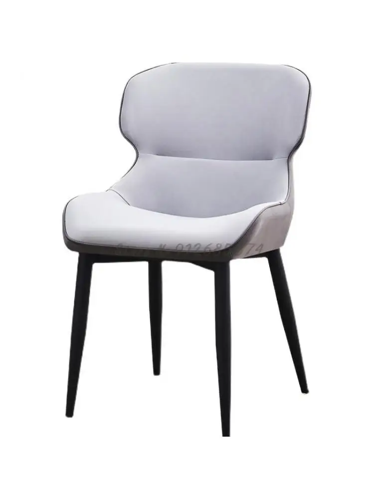 Итальянский минималистичный легкий роскошный обеденный стул Nordic Home Современный минималистичный кожаный кованый стул для ресторана и отеля