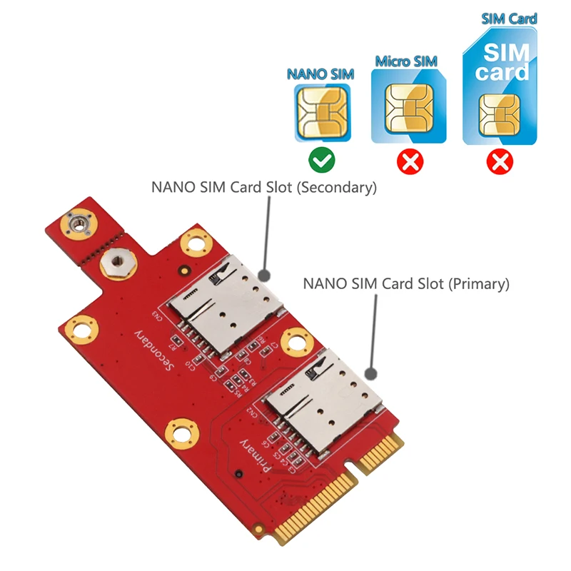 НОВЫЙ конвертер M2 в Mini PCIE Riser с Двумя Слотами для NANO SIM-карт M.2 Key B в Mini PCI-E Адаптер Поддерживает Модуль 3G/ 4G / 5G для ПК