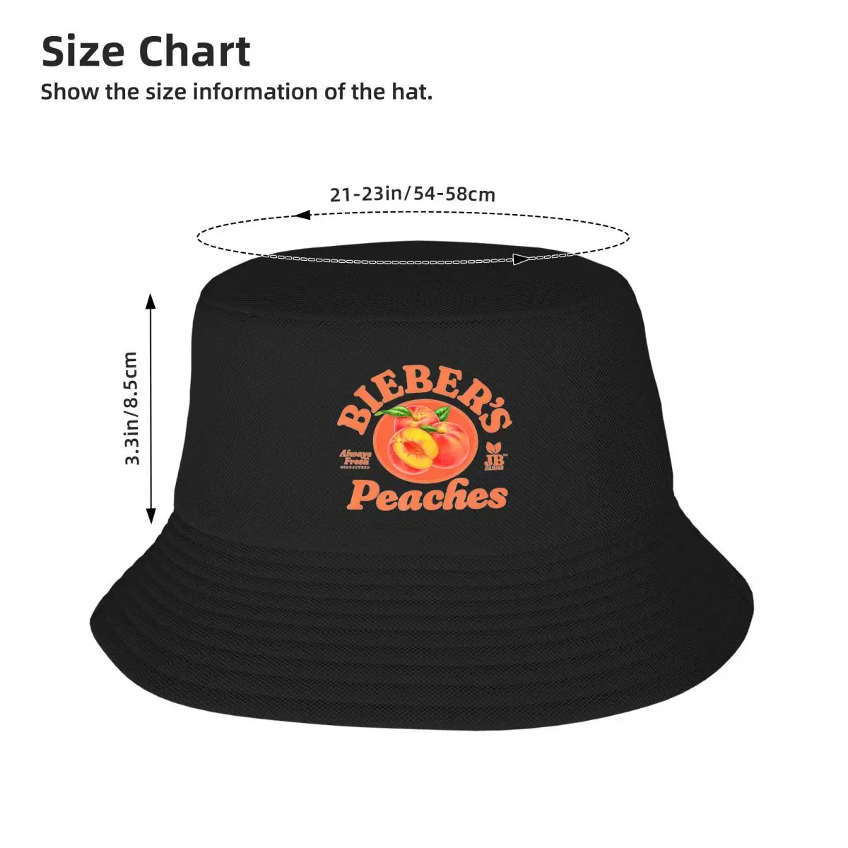 Новая официальная черная панама Bieber's Peaches, черная кепка дальнобойщика, женские шляпы, мужские