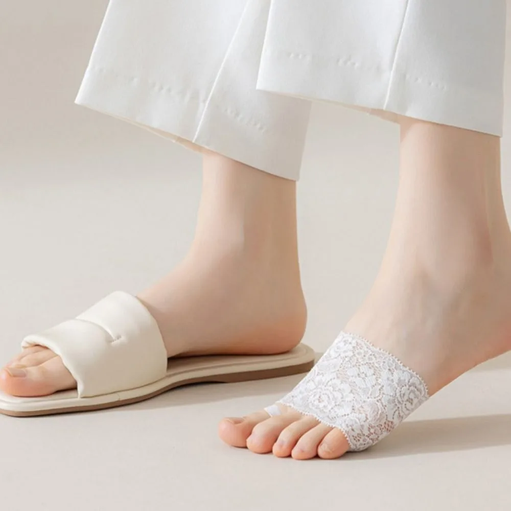 Невидимые женские носки простой эластичности, однотонные сетчатые стельки в половину ладони, уход за ногами, носки с пятью пальцами, носки-разделители для пальцев ног