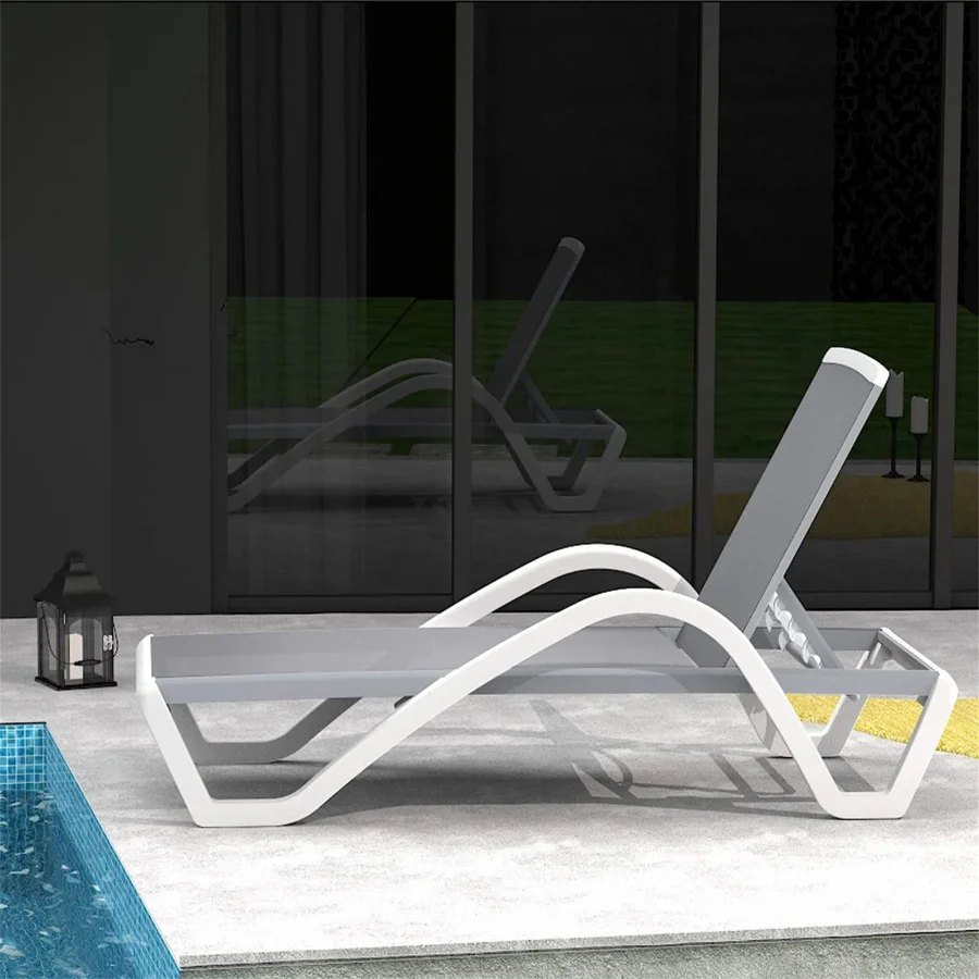 Современный открытый лаундж Регулируемые алюминиевые стулья для отдыха у бассейна с подлокотниками, всепогодные стулья для бассейна на улице, в бассейне, на лужайке, в саду