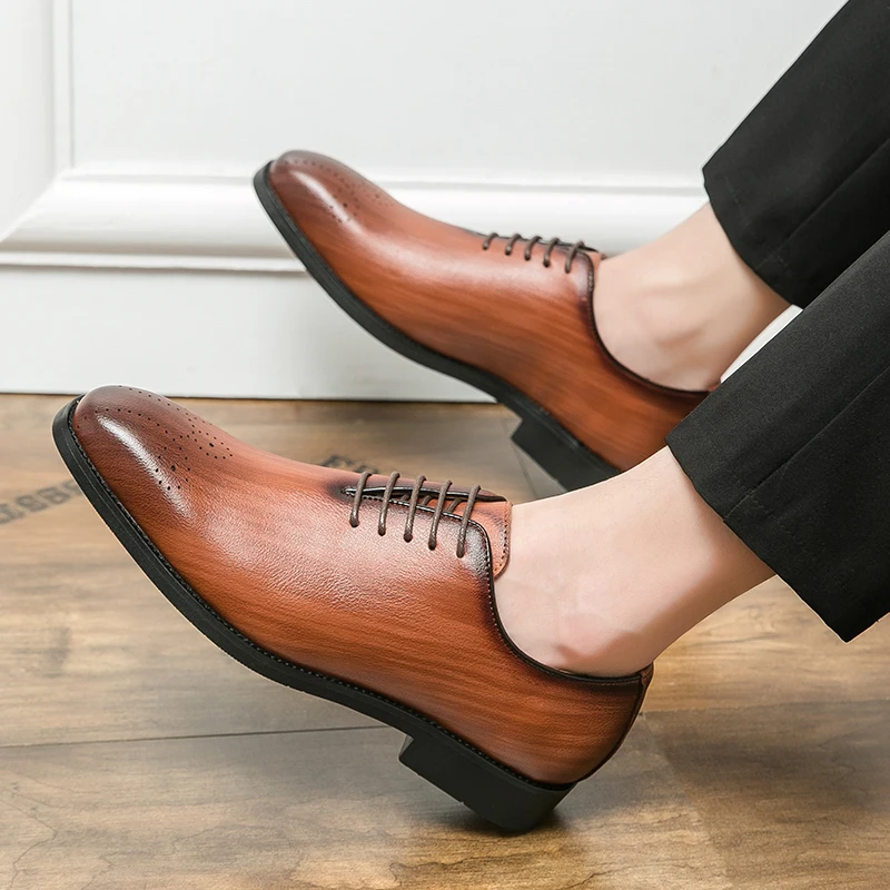 Классические мужские оксфорды WAERTA, кожаные свадебные модельные туфли на шнуровке, Роскошная деловая офисная официальная обувь для мужчин