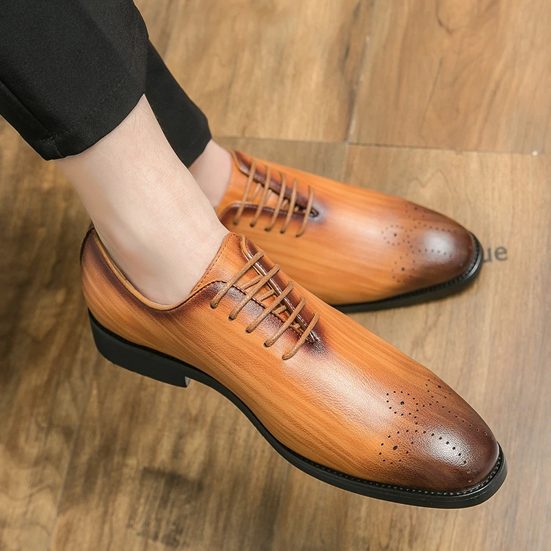 Классические мужские оксфорды WAERTA, кожаные свадебные модельные туфли на шнуровке, Роскошная деловая офисная официальная обувь для мужчин