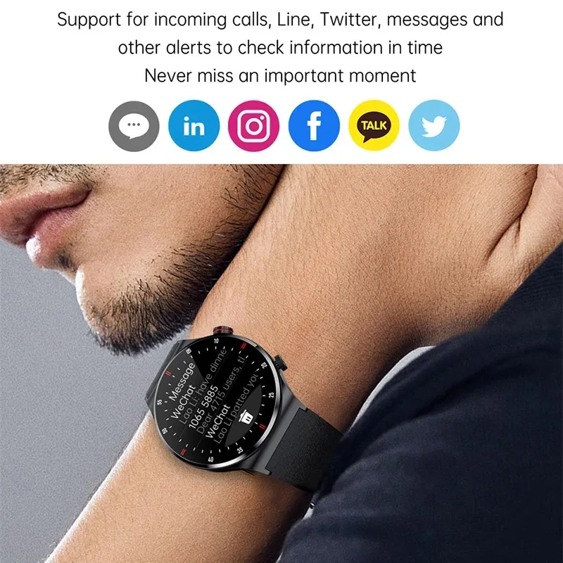 для Xiaomi Redmi K30 Pro Honor X7 Смарт-часы мужские Android 2023 Bluetooth Call Умные часы для измерения артериального давления, частоты сердечных сокращений, фитнеса для мужчин