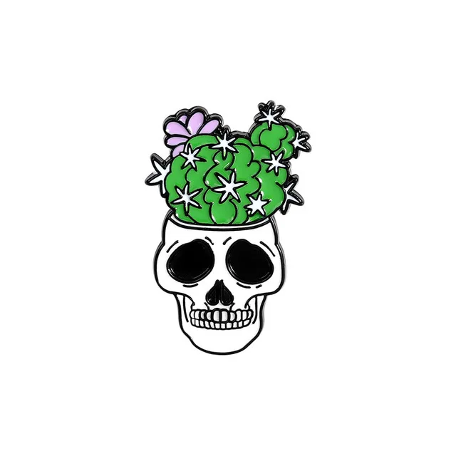 Модный Персонализированный цветочный горшок в виде скелета с кактусом, Разноцветные грибы, Брошь в виде свечи в виде скелета, Аксессуары для украшения маслом