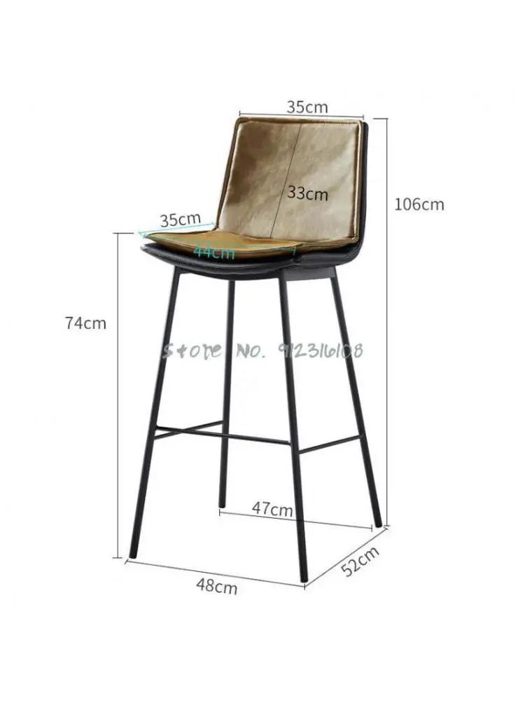 Барный стул легкий роскошный бытовой дизайнерский в индустриальном стиле барный стул с высокой ножкой, островной столик с железной перекладиной и спинкой, американский барный стул
