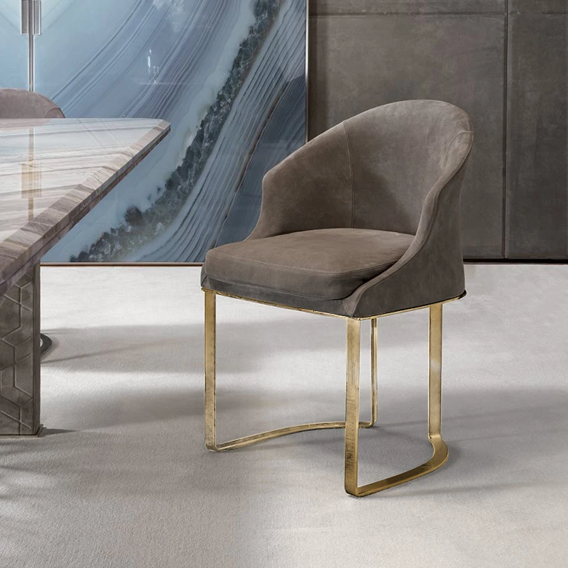 Легкие роскошные обеденные стулья, постмодернистские минималистичные скандинавские стулья с металлическими спинками, бытового назначения