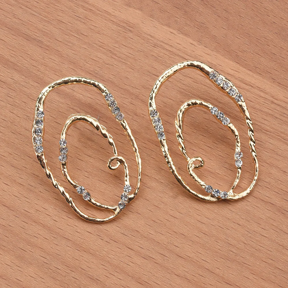 Модные U-образные серьги-кольца с полым кольцом в форме молнии для женщин, панк-позолоченные геометрические витые серьги, украшения для пирсинга