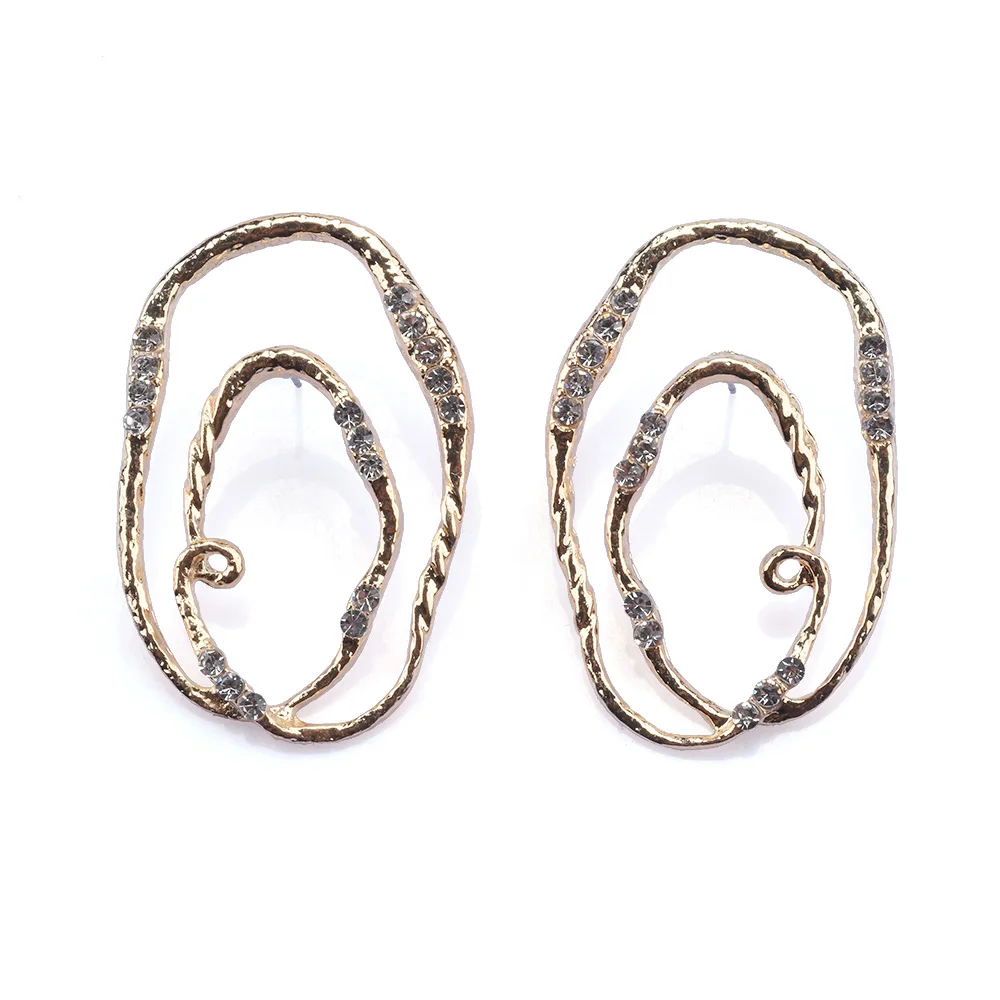 Модные U-образные серьги-кольца с полым кольцом в форме молнии для женщин, панк-позолоченные геометрические витые серьги, украшения для пирсинга